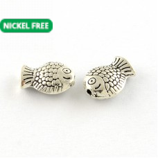 Fish Spacer Beads - Antique Silver Tone